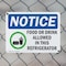 Signmission Food Or Drink Allowed In This Refrigerator, 10 in W x Rectangle, Plastic OS-2PACK-NS-P-710-L-15699 - alternate 5